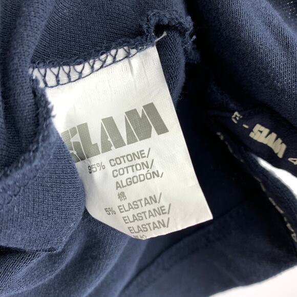 SLAM Long Sleeve Collared Polo Shirt Mens Size Small Navy Blue Cotton Blend - Picture 7 of 7